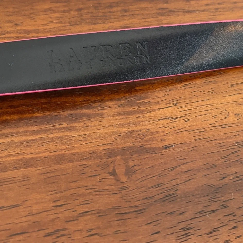 Lauren Ralph Lauren‎ Women's Pink Italian Leather Belt Vtg Size L/XL